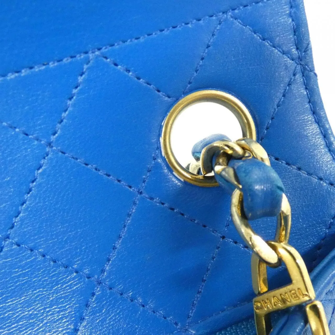 CHANEL Shoulder Lambskin 藍色 羊皮 中古品B - 縮圖 10