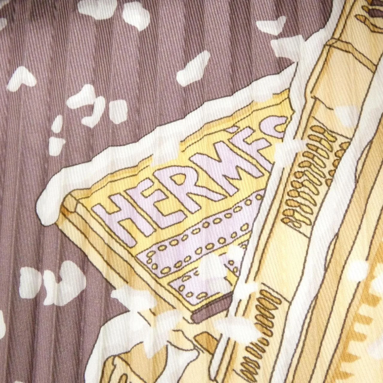 HERMES Scarf 藍色 中古品A - 縮圖 3