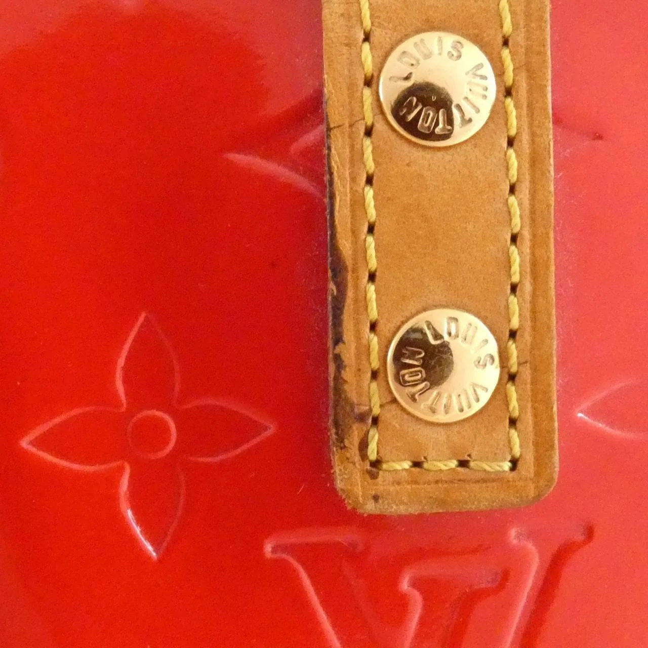 LOUIS VUITTON M91088 手提包 Vernis 漆皮 紅色 Vernis 中古品B - 縮圖 5