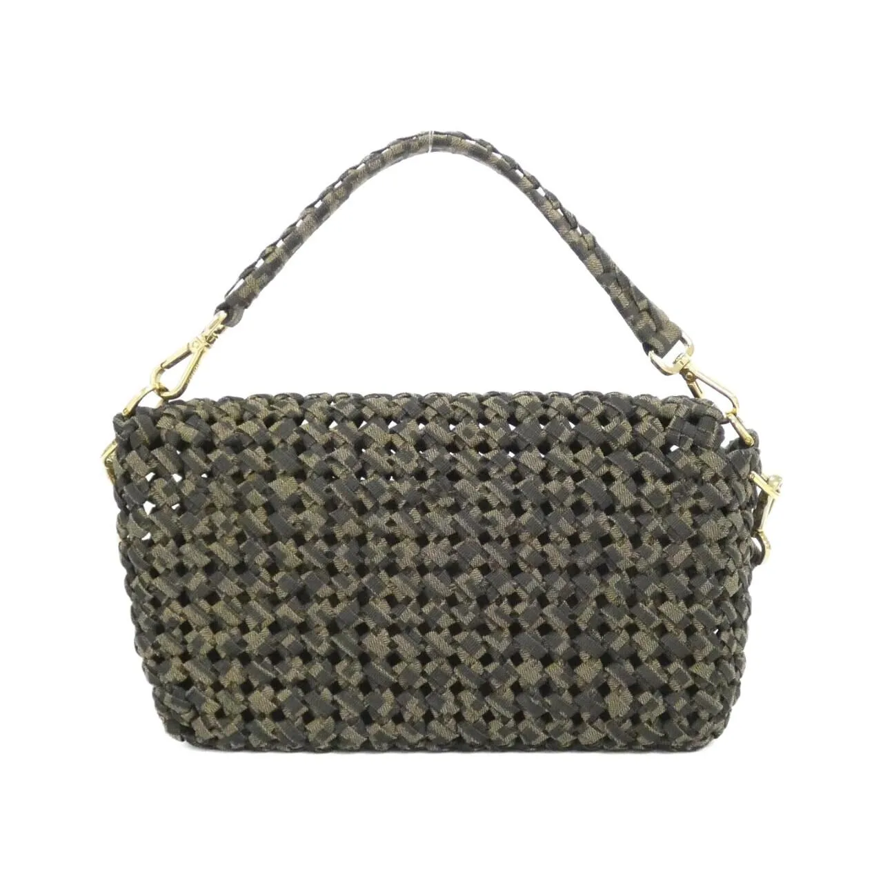 FENDI Baguette 8BR600 ABMR Shoulder Cotton Black Cotton Rank A - Thumbnail 2