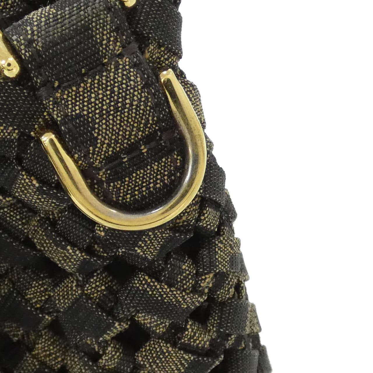 FENDI Baguette 8BR600 ABMR Shoulder Bag Cotton 黑色 Cotton 中古品A - 縮圖 6