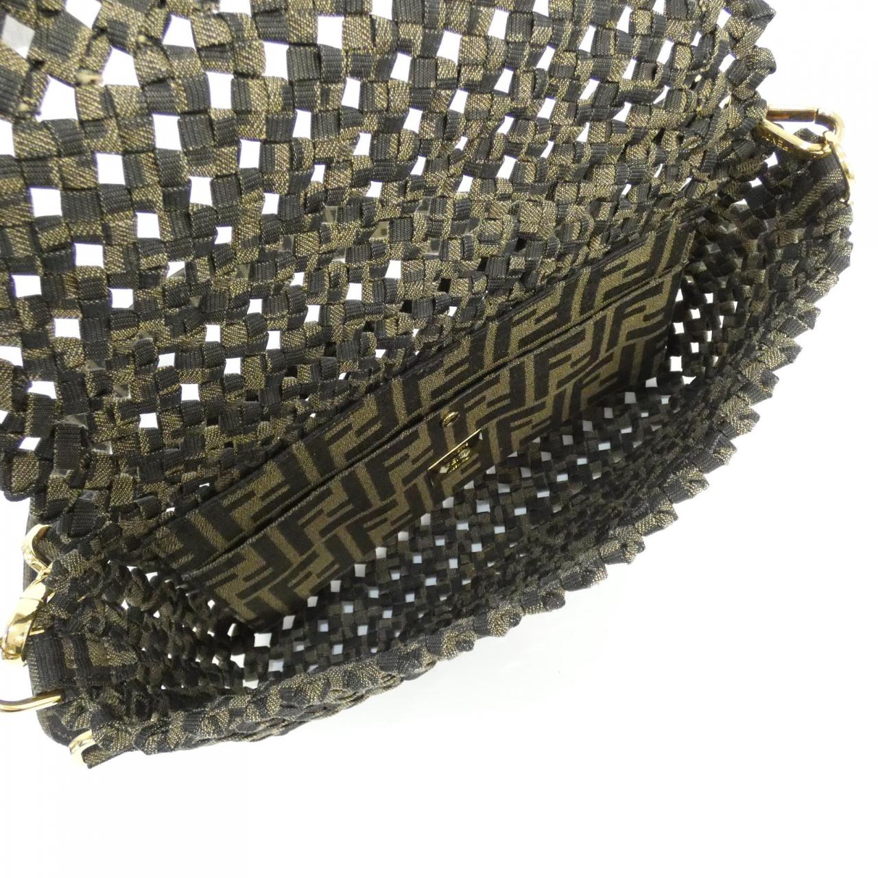 FENDI Baguette 8BR600 ABMR Shoulder Bag Cotton 黑色 Cotton 中古品A - 縮圖 8