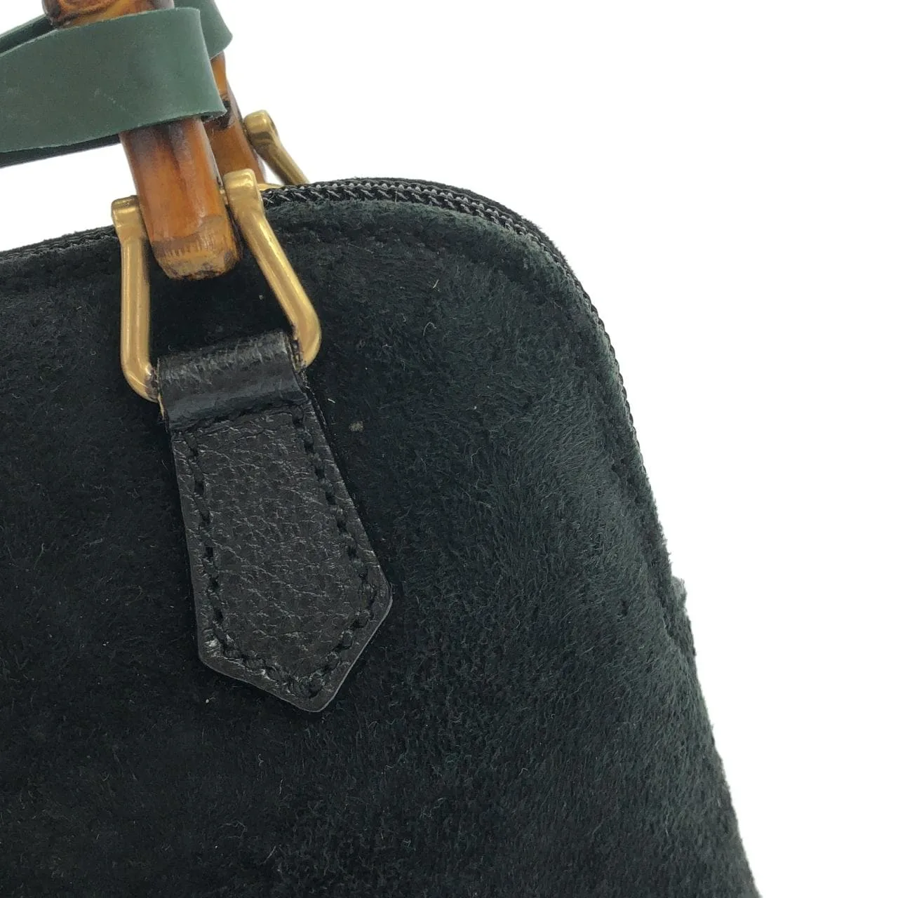 GUCCI 007 2865 Handbag Leather Black Leather Rank A - Thumbnail 3