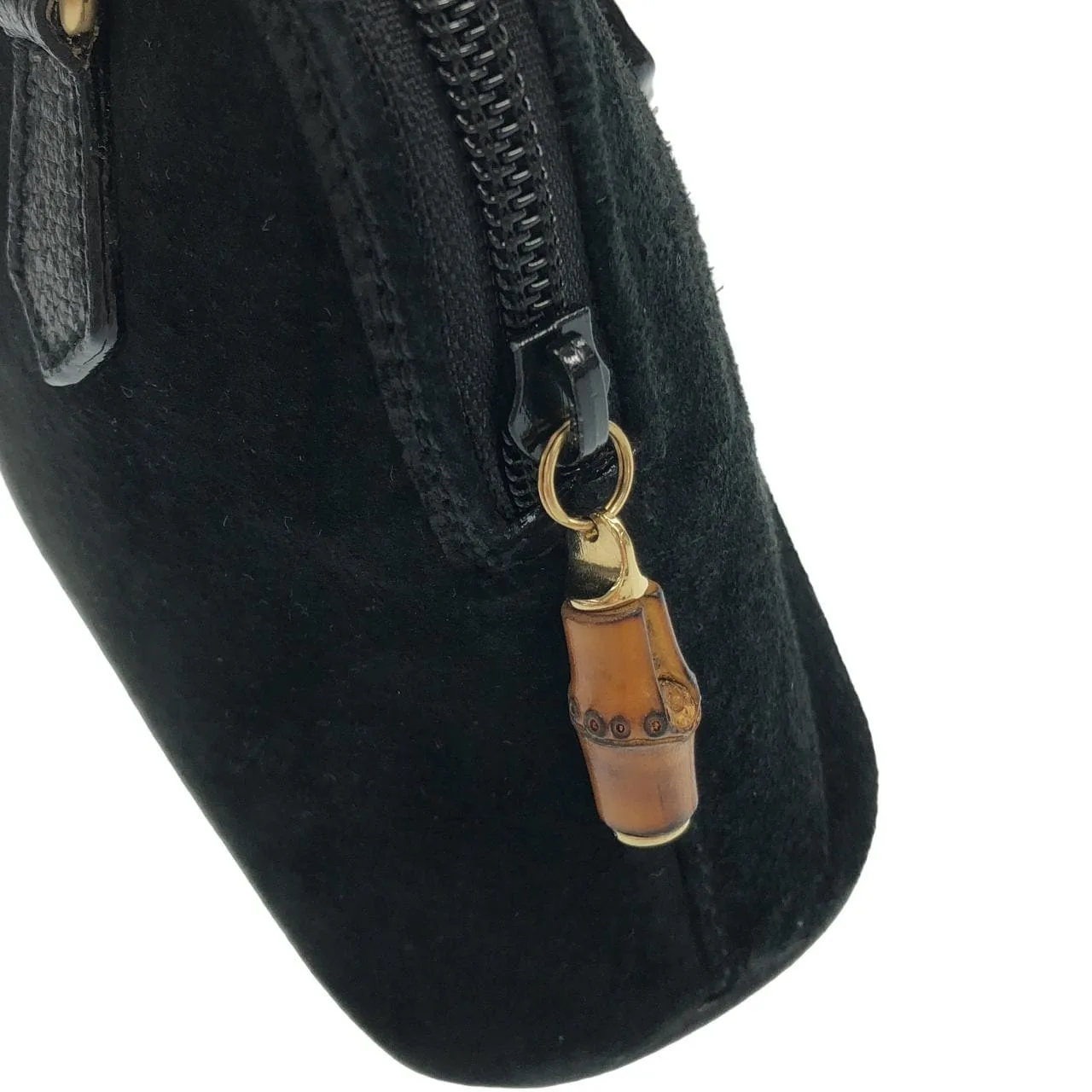 GUCCI 007 2865 Handbag Leather Black Leather Rank A - Thumbnail 6