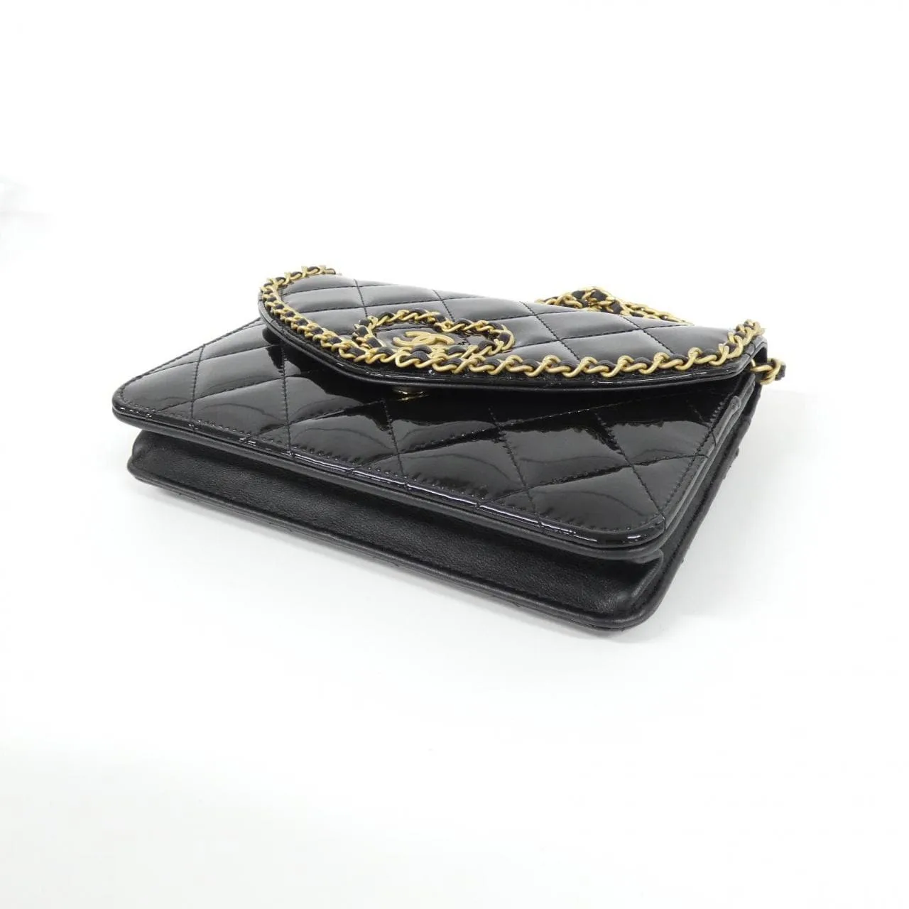 CHANEL AP4013 Wallet Patent Leather 黑色 漆皮 中古品A - 縮圖 3