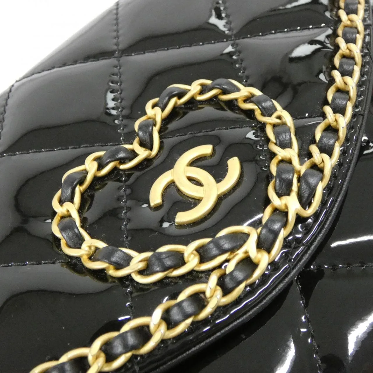 CHANEL AP4013 Wallet Patent Leather 黑色 漆皮 中古品A - 縮圖 4