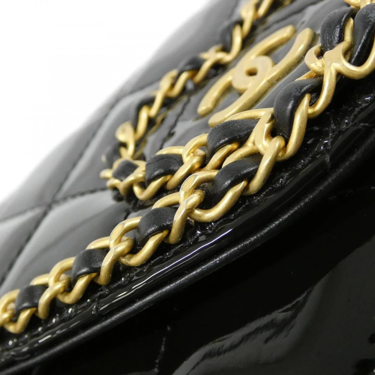 CHANEL AP4013 Wallet Patent Leather 黑色 漆皮 中古品A - 縮圖 5