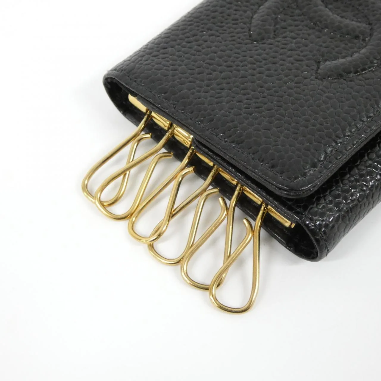 CHANEL 01439 Key Case Grained Calfskin 黑色 荔枝紋牛皮 中古品A - 縮圖 2