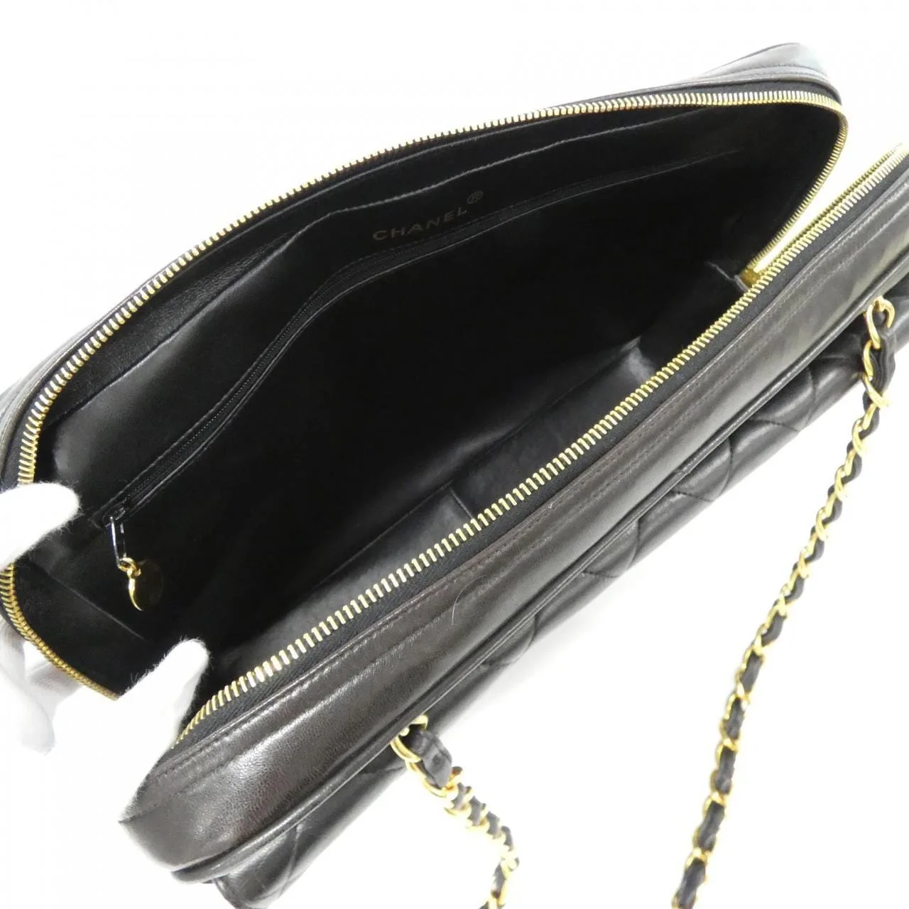 CHANEL Shoulder Lambskin Black Lambskin - Thumbnail 8