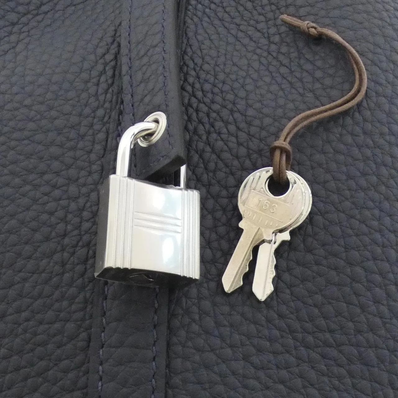 HERMES 056289CK Handbag Clemence Blue Clemence Leather - Thumbnail 3