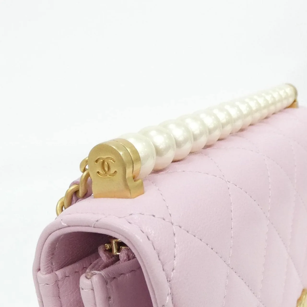 CHANEL AP4518 Wallet Lambskin 粉色 羊皮 中古品A - 縮圖 4