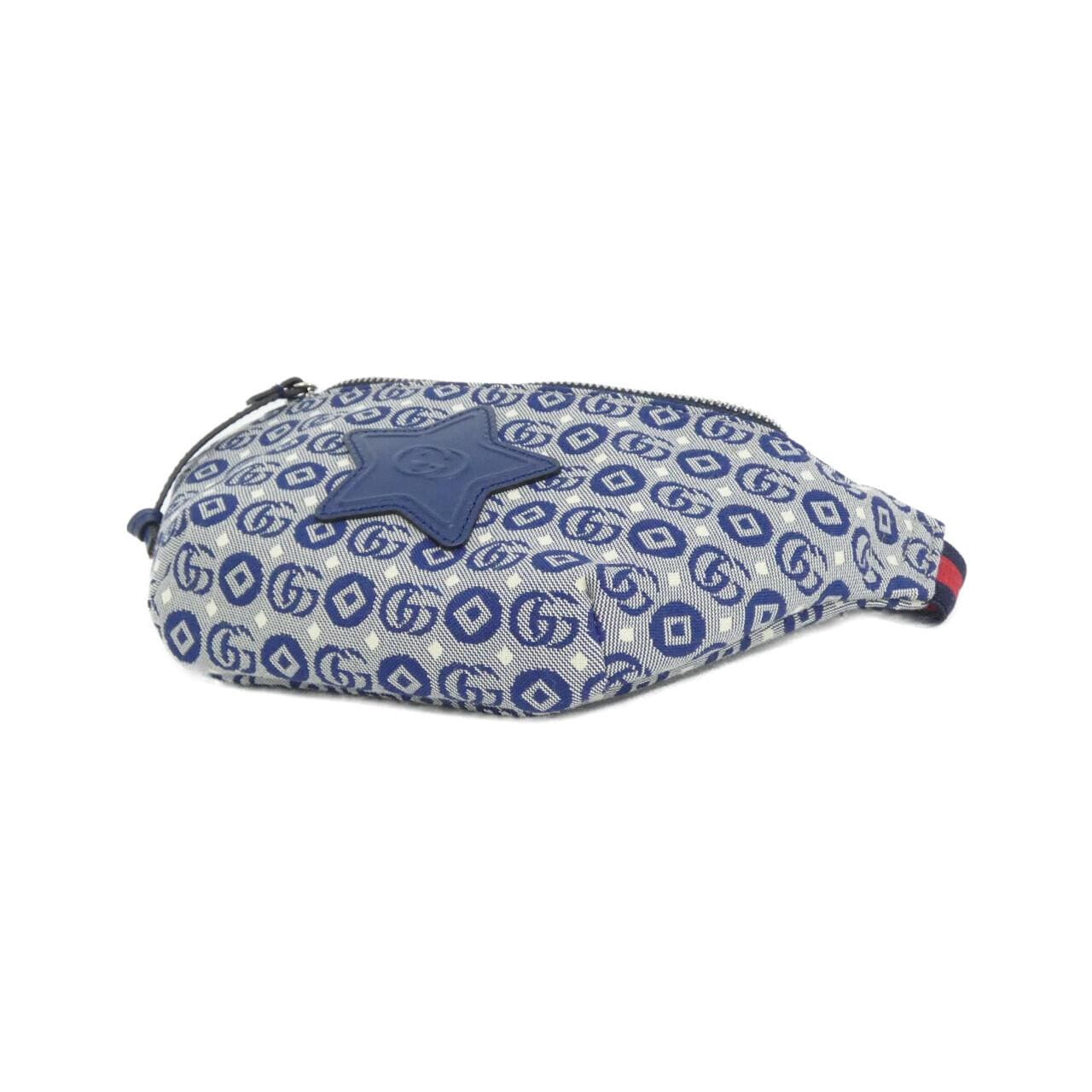 GUCCI 502095 U4GAN Belt Bag Cotton 黑色 Cotton 中古品A - 縮圖 3