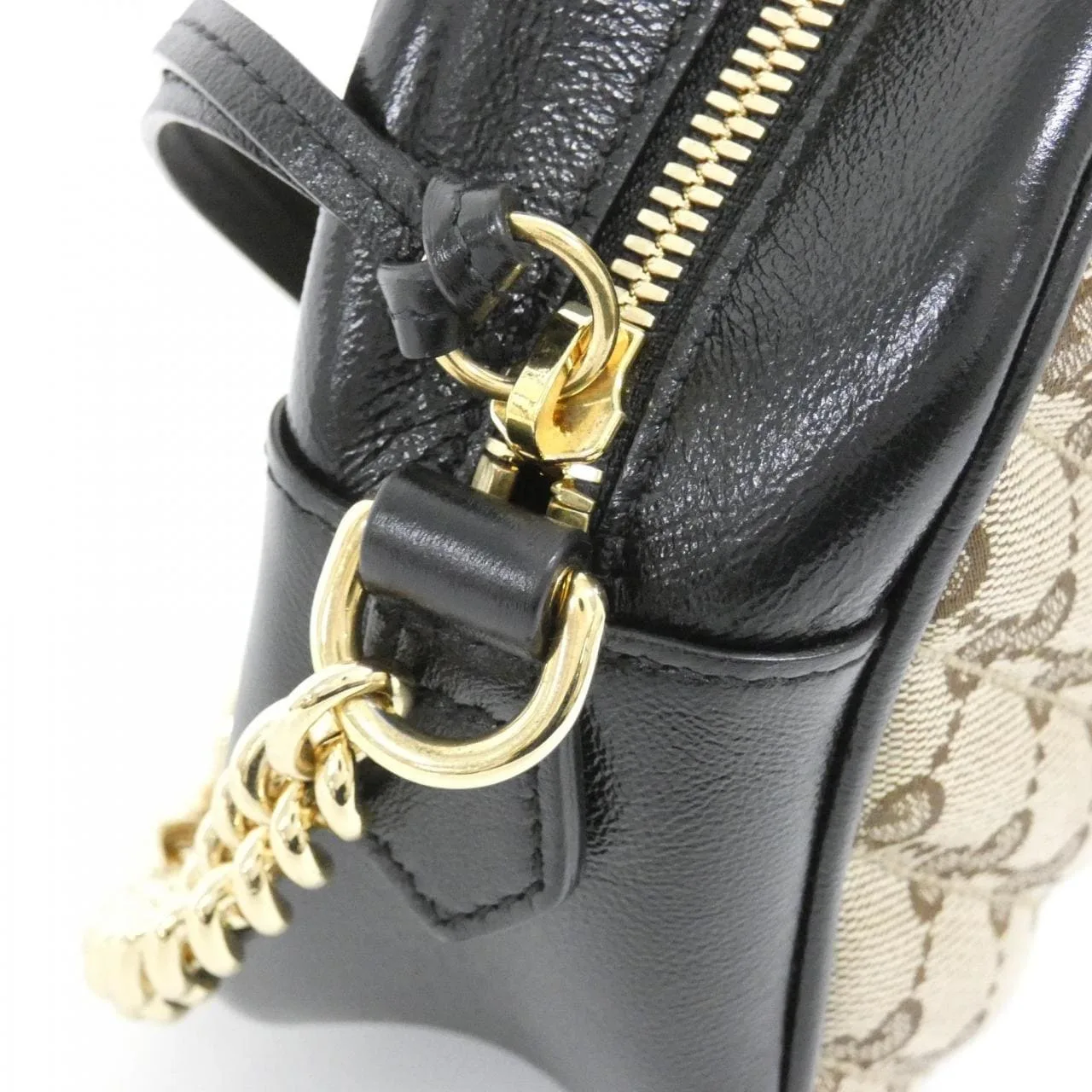 GUCCI Marmont 447632 HVKEG Shoulder Canvas 黑色 帆布 中古品A - 縮圖 4