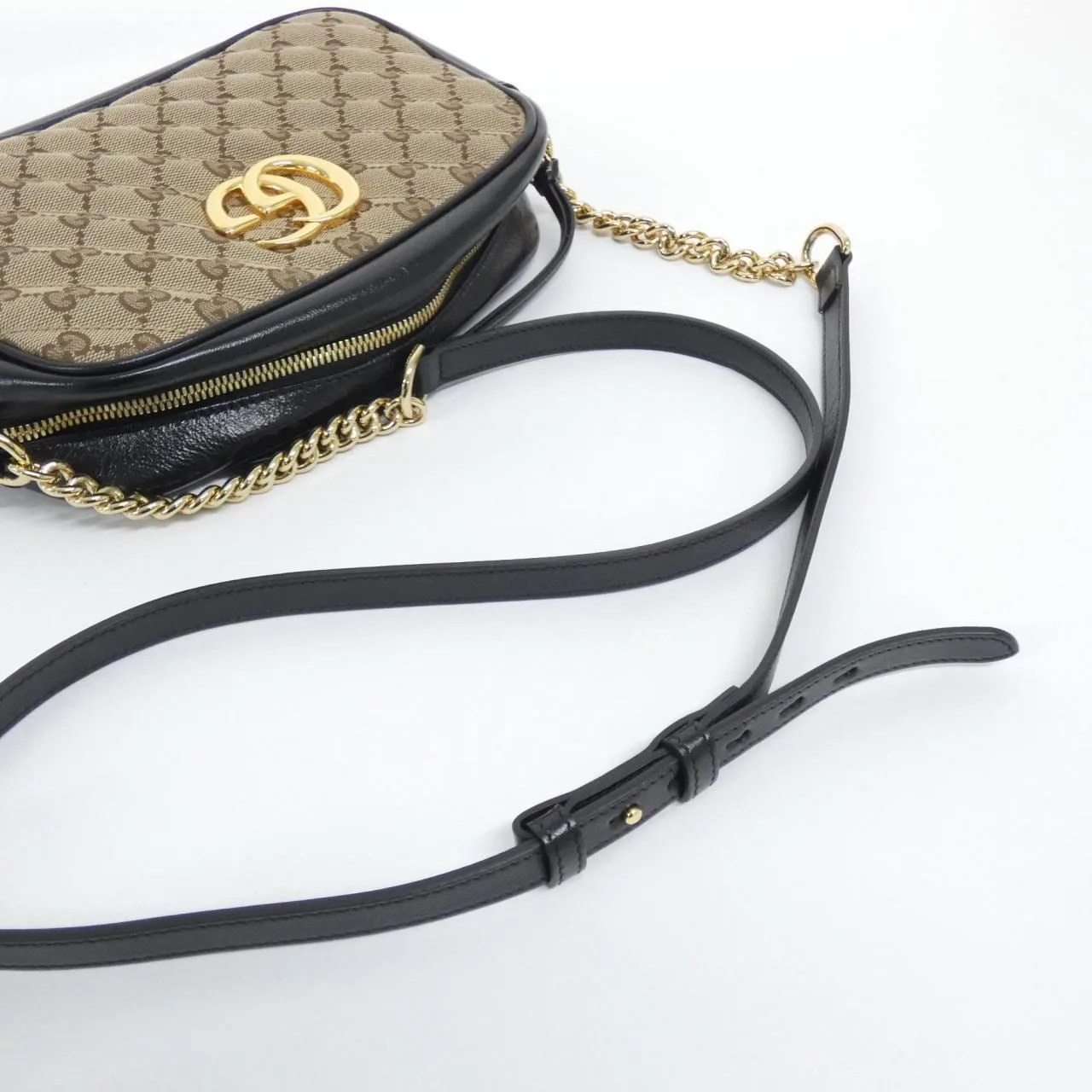 GUCCI Marmont 447632 HVKEG Shoulder Canvas 黑色 帆布 中古品A - 縮圖 6
