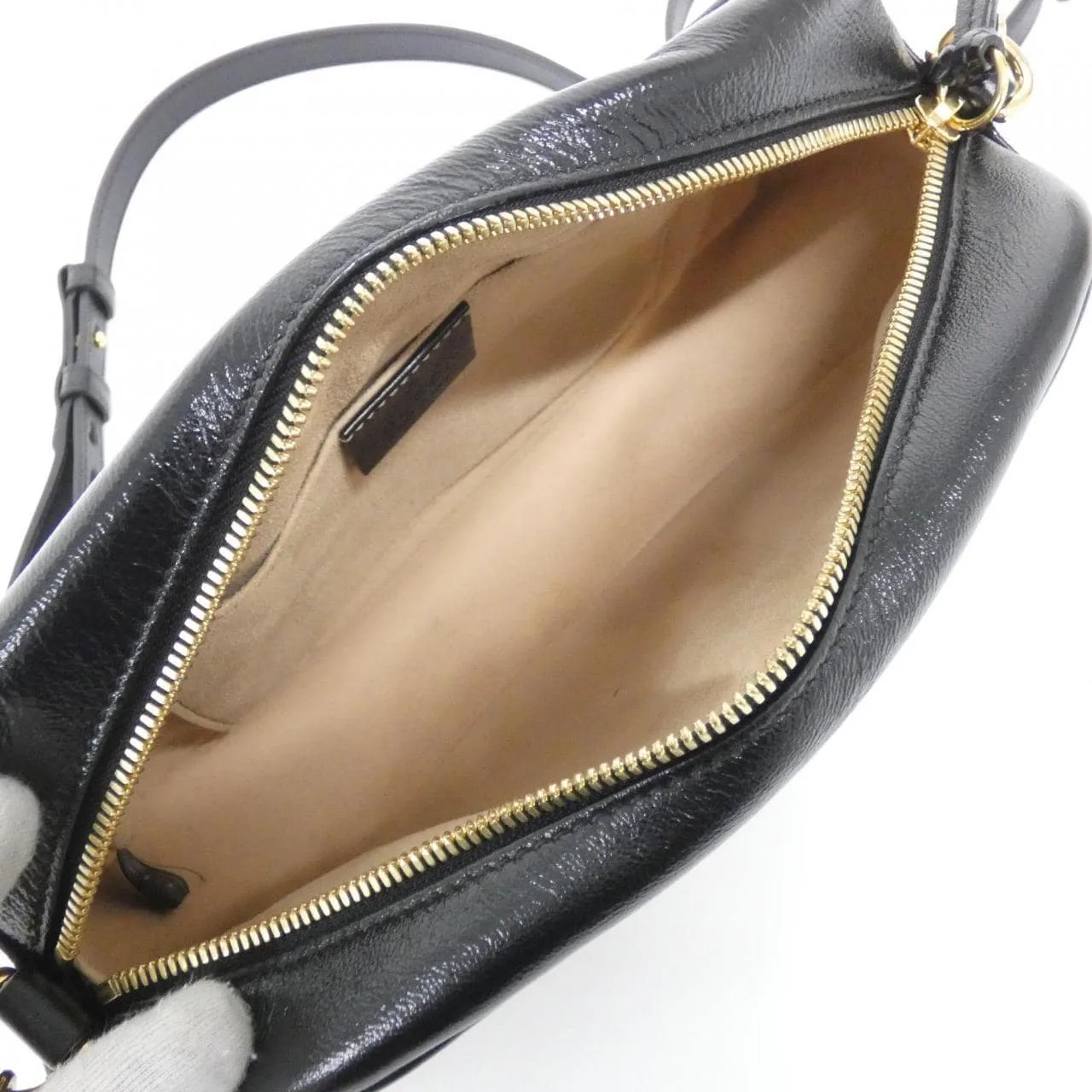 GUCCI Marmont 447632 HVKEG Shoulder Canvas 黑色 帆布 中古品A - 縮圖 7