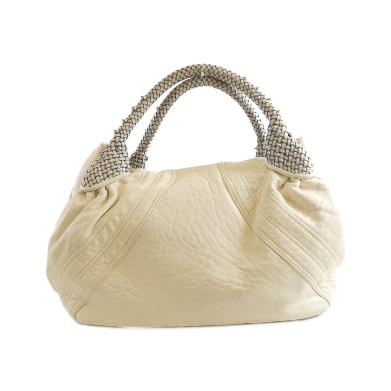 FENDI Baguette 8BR511 UN2 Handbag Leather White Leather - Thumbnail 2