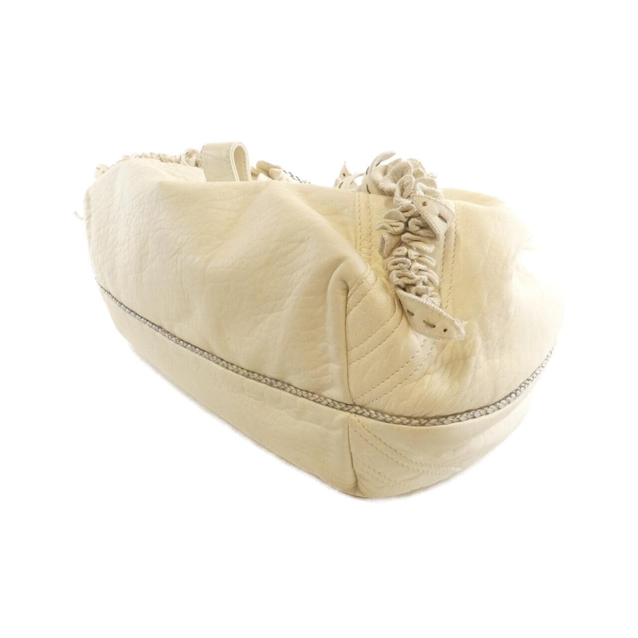 FENDI Baguette 8BR511 UN2 Handbag Leather White Leather - Thumbnail 3