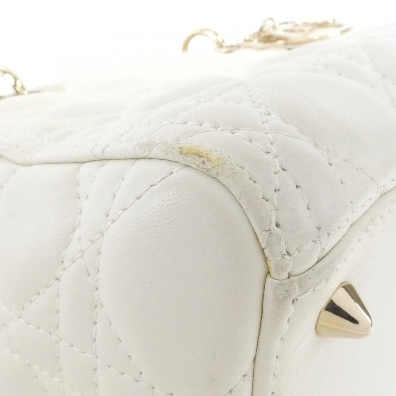 DIOR Handbag Lambskin White Lambskin - Thumbnail 3