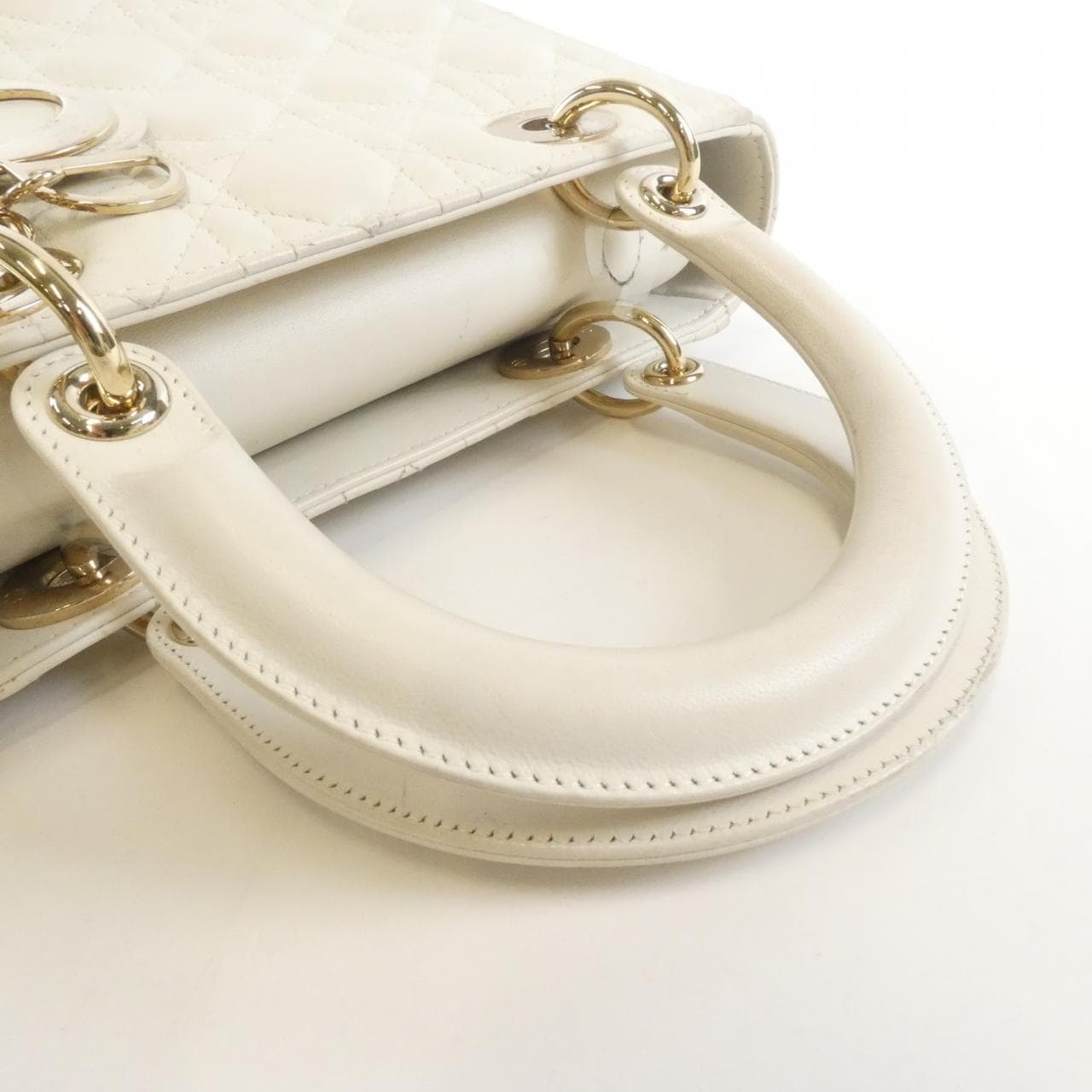 DIOR Handbag Lambskin White Lambskin - Thumbnail 7