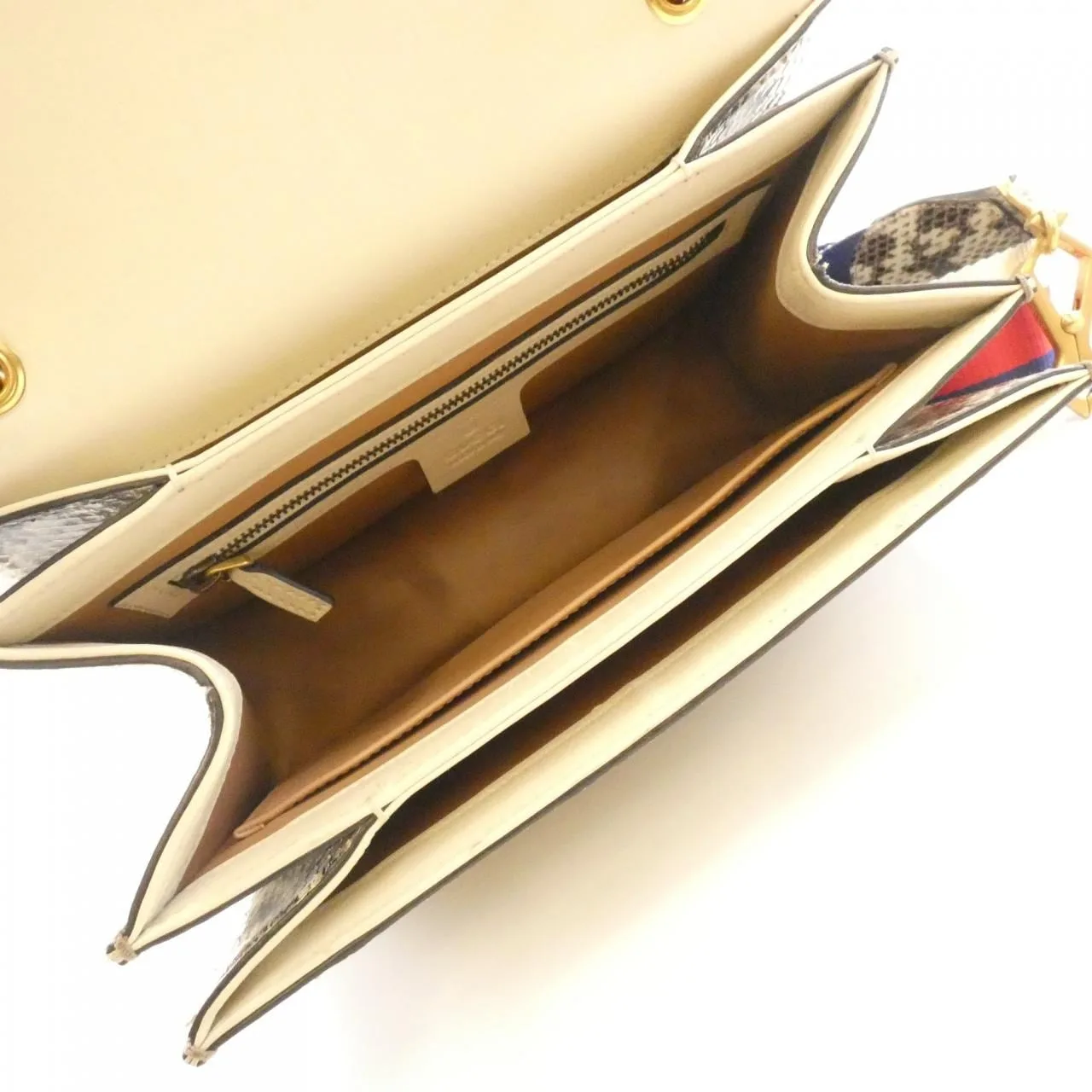 GUCCI 476541 Handbag Python 米色 蟒蛇皮 中古品A - 縮圖 8