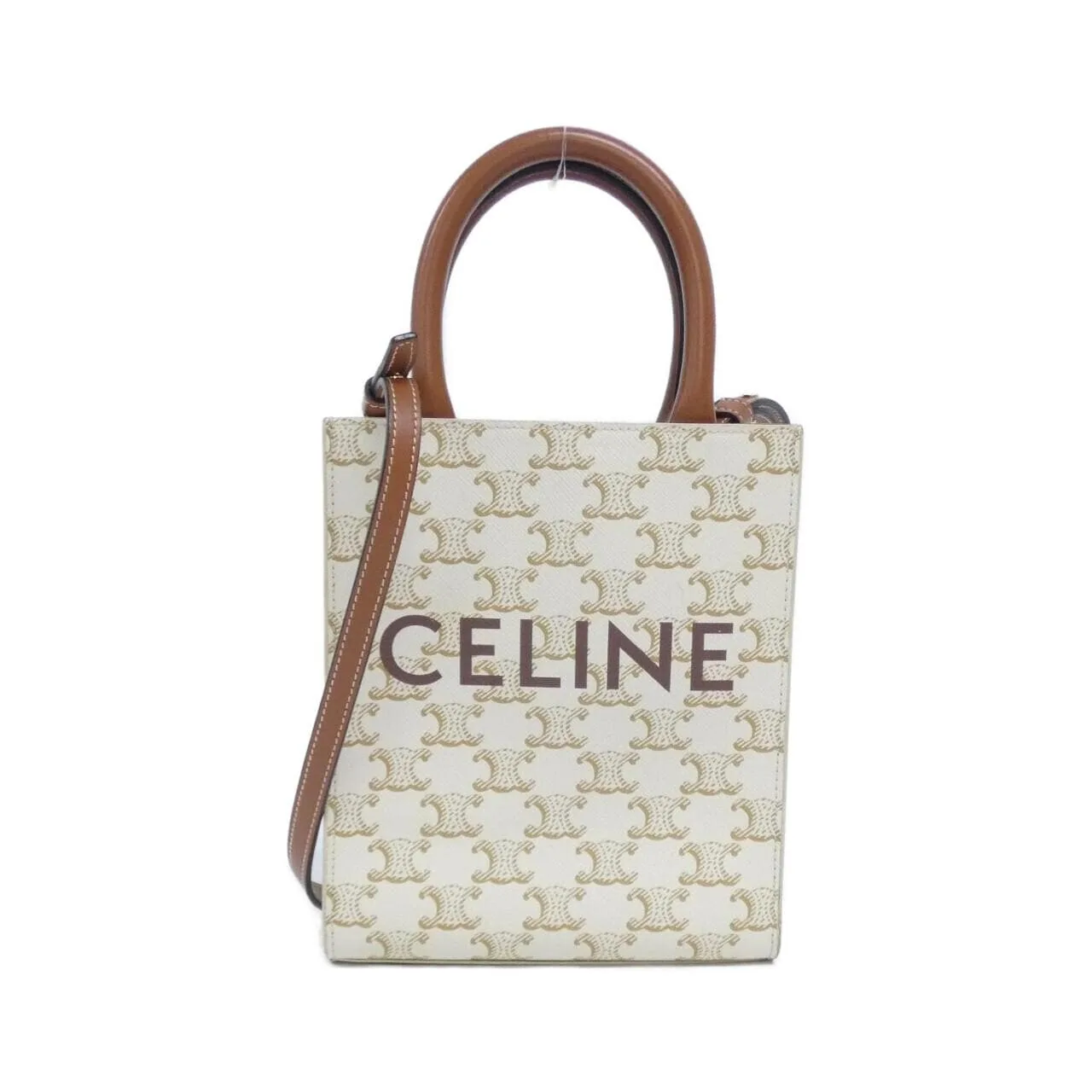 CELINE Cabas 194372BZK Handbag Canvas White