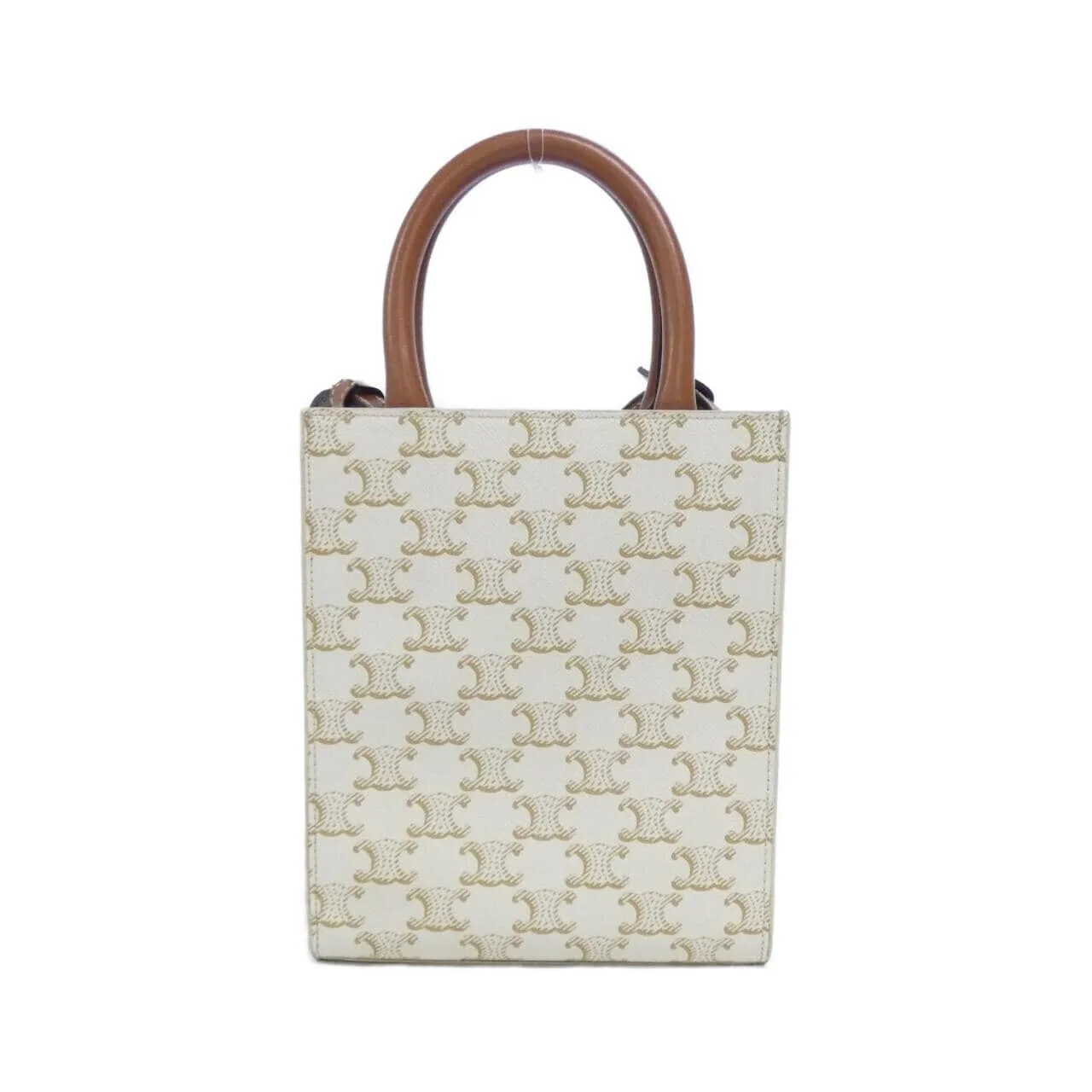 CELINE Cabas 194372BZK Handbag Canvas 白色 帆布 中古品A - 縮圖 2