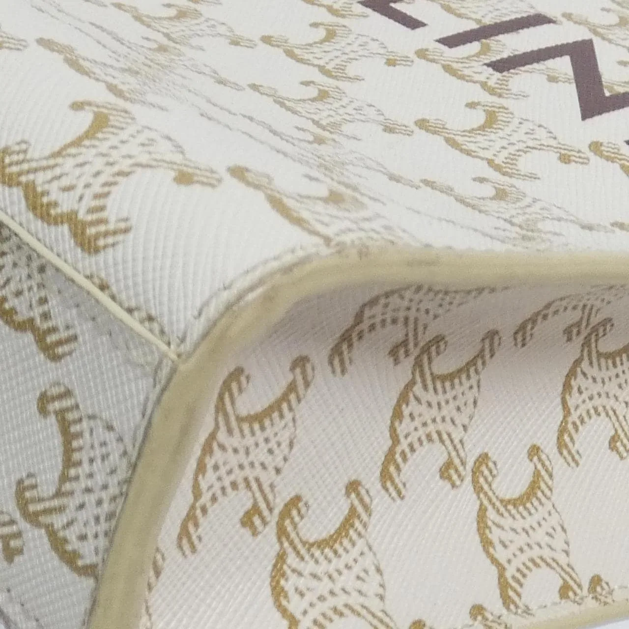 CELINE Cabas 194372BZK Handbag Canvas 白色 帆布 中古品A - 縮圖 3