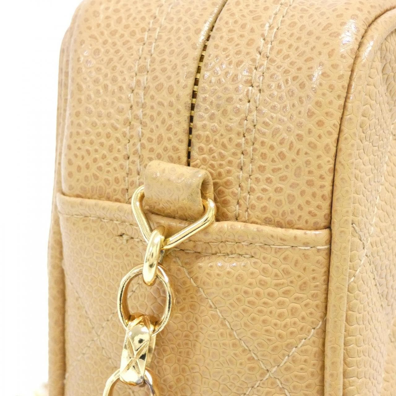CHANEL Shoulder Bag Caviar Leather Beige Caviar Leather - Thumbnail 7