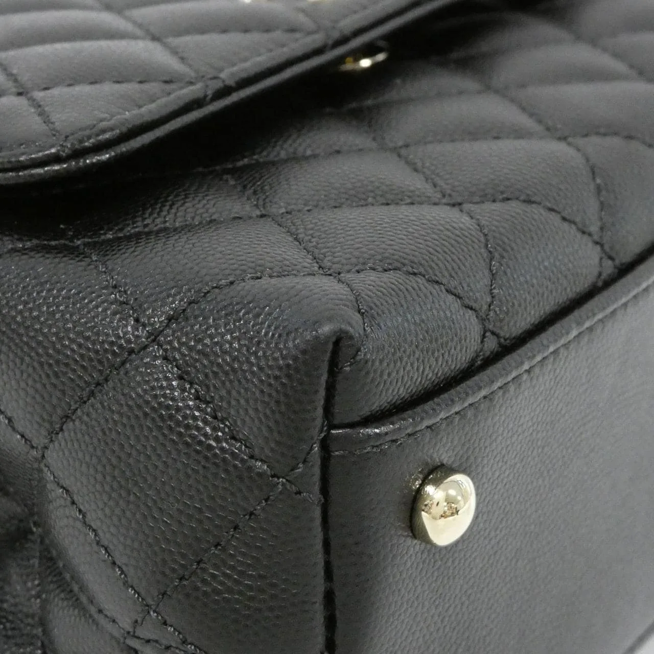 CHANEL Matelasse 92990 Handbag Grained Calfskin Black Grained Calfskin - Thumbnail 3