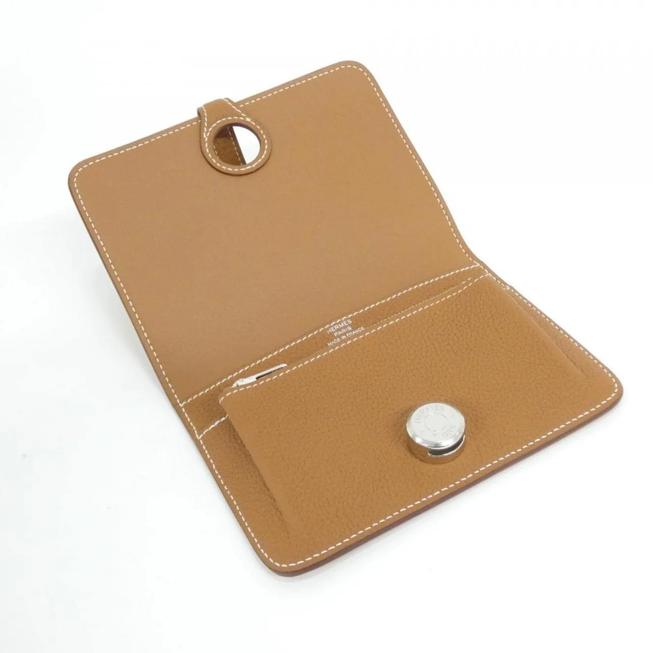 HERMES 043072CK Wallet Togo Gold Togo Leather Rank A - Thumbnail 4