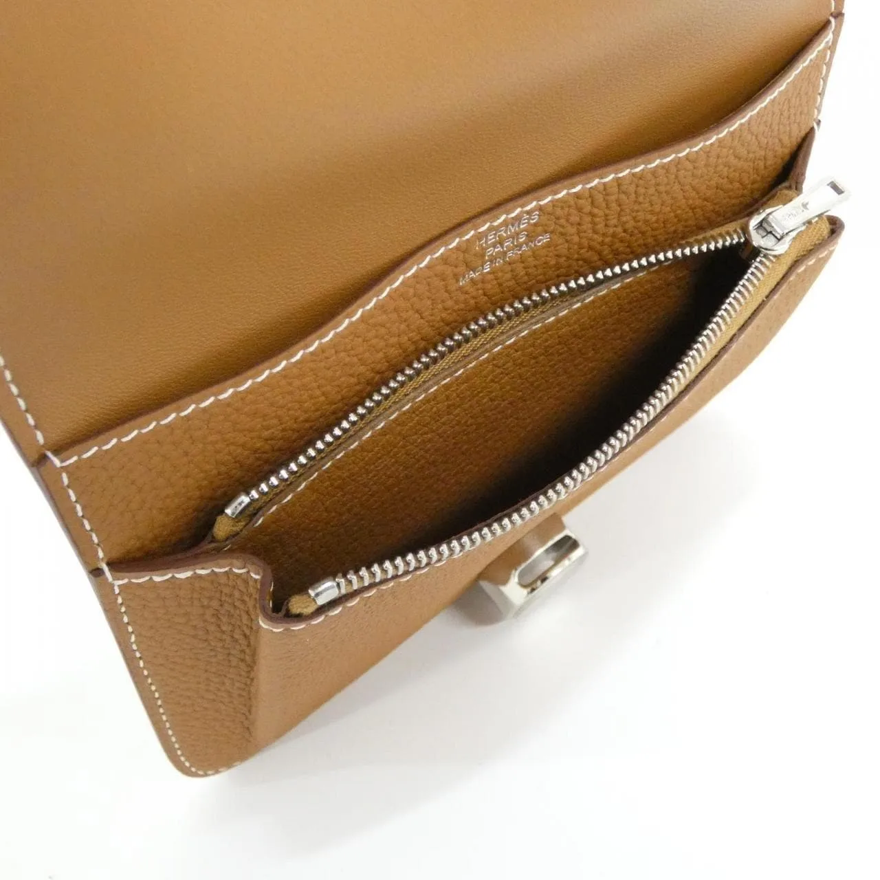 HERMES 043072CK Wallet Togo Gold Togo Leather Rank A - Thumbnail 5