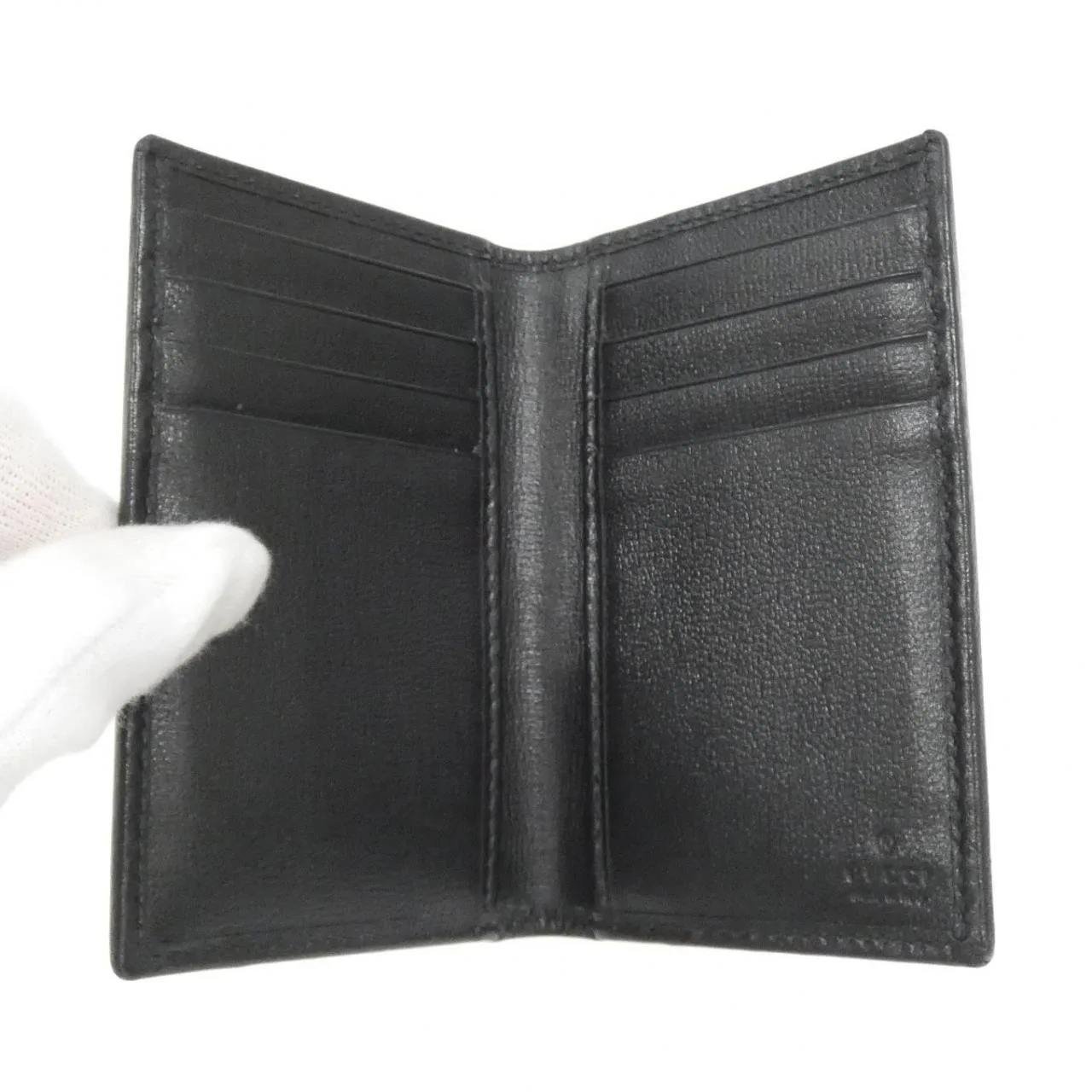 GUCCI 722601 92TCF Card Case Canvas 黑色 帆布 中古品A - 縮圖 4