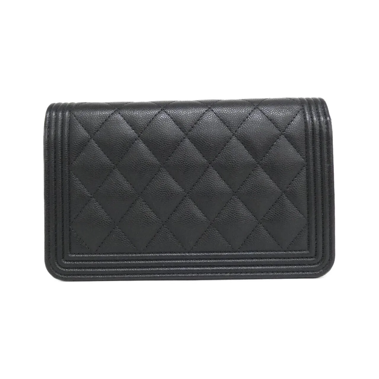 CHANEL Boy Chanel AP1117 Wallet Grained Calfskin 黑色 荔枝紋牛皮 中古品A - 縮圖 2