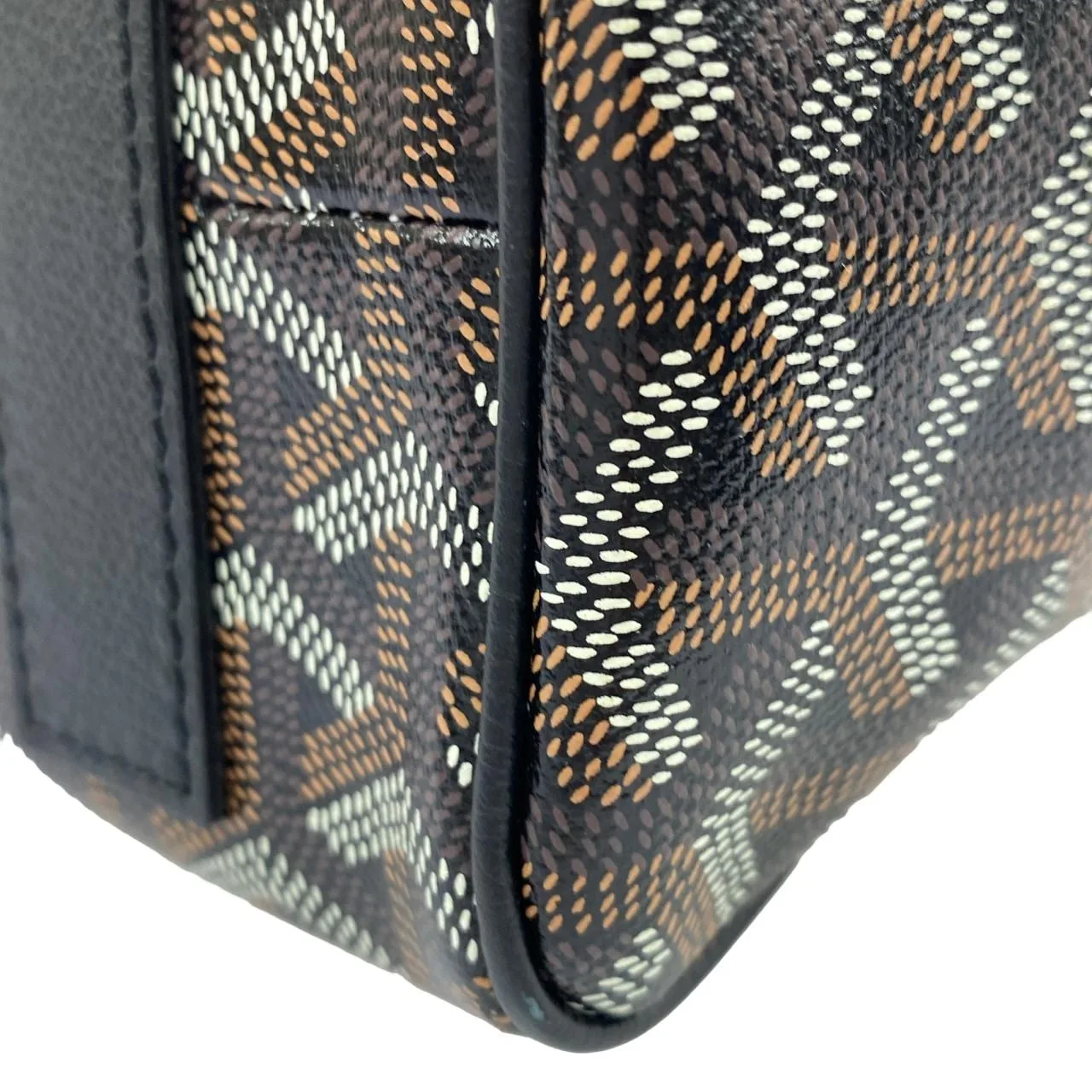 GOYARD AMA VOLTAIRE Handbag Canvas 黑色 帆布 中古品A - 縮圖 3