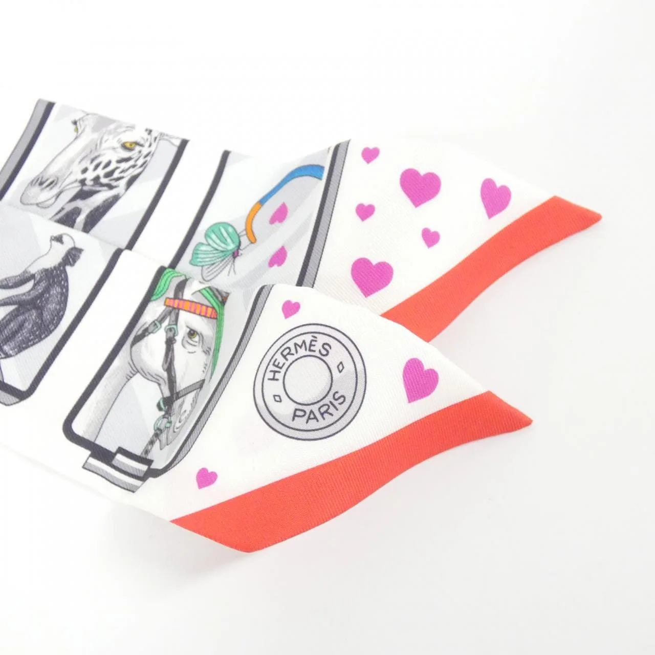 HERMES 063875S Scarf 白色 中古品A - 縮圖 2