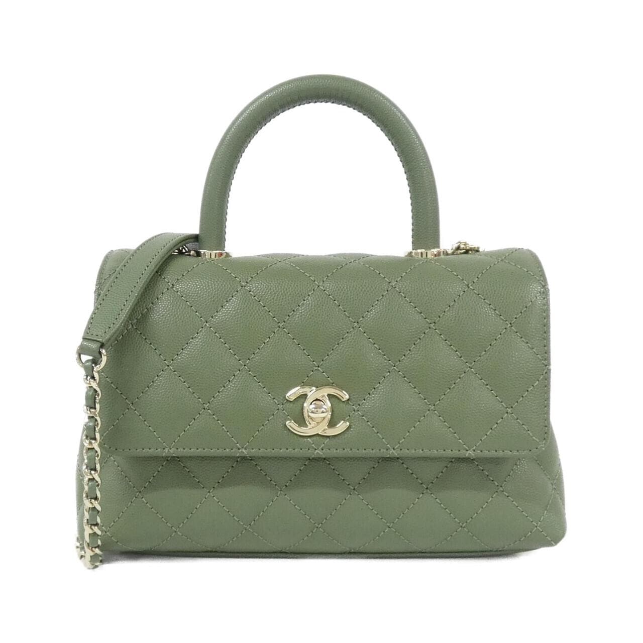 CHANEL Matelasse 92990 Bag Grained Calfskin Green