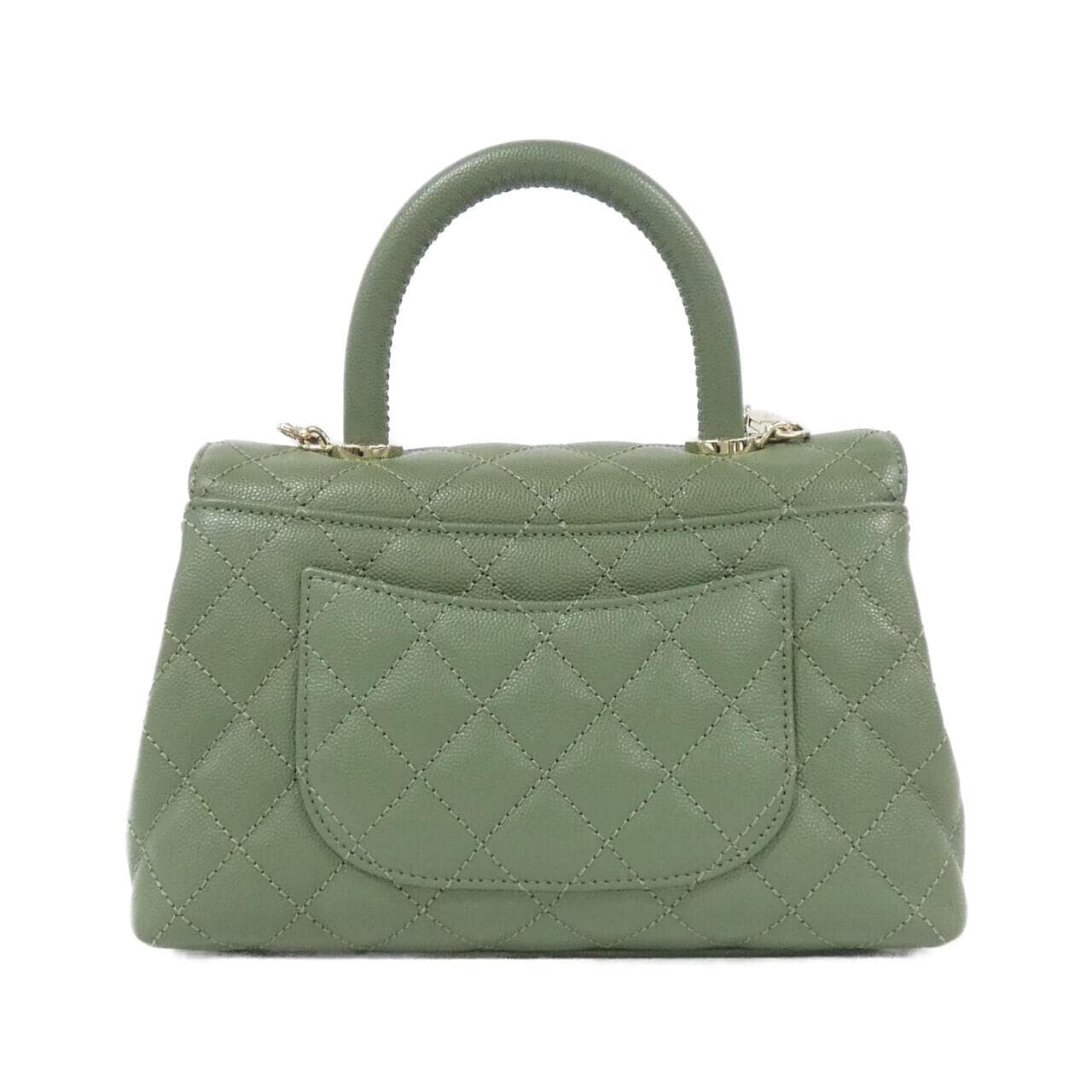 CHANEL Matelasse 92990 Bag Grained Calfskin 綠色 荔枝紋牛皮 - 縮圖 2