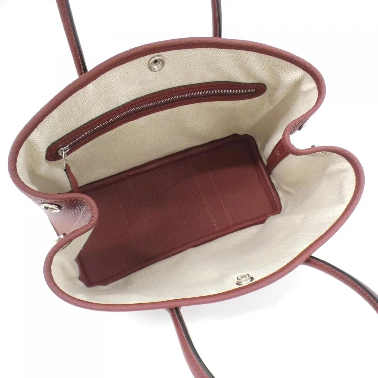 HERMES Garden Party 051568CK Tote Rouge 中古品A - 縮圖 4