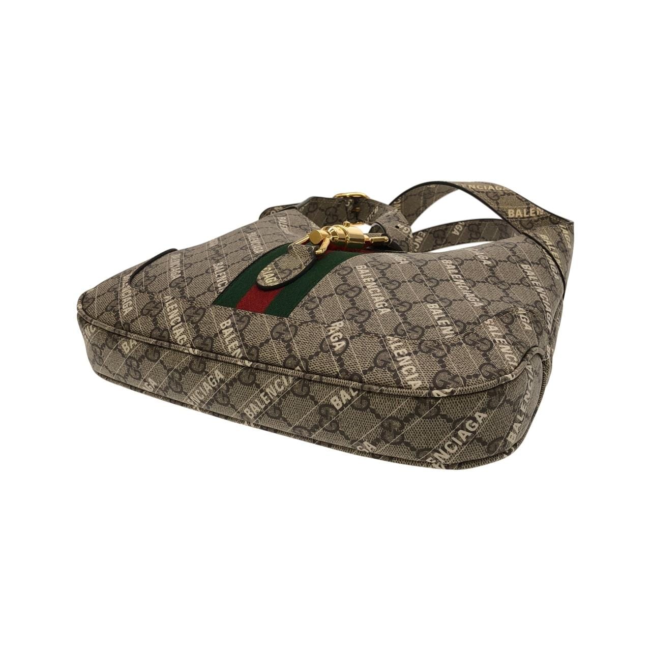 GUCCI Jackie 636706 ULZAG Shoulder Bag Canvas 黑色 帆布 中古品A - 縮圖 3