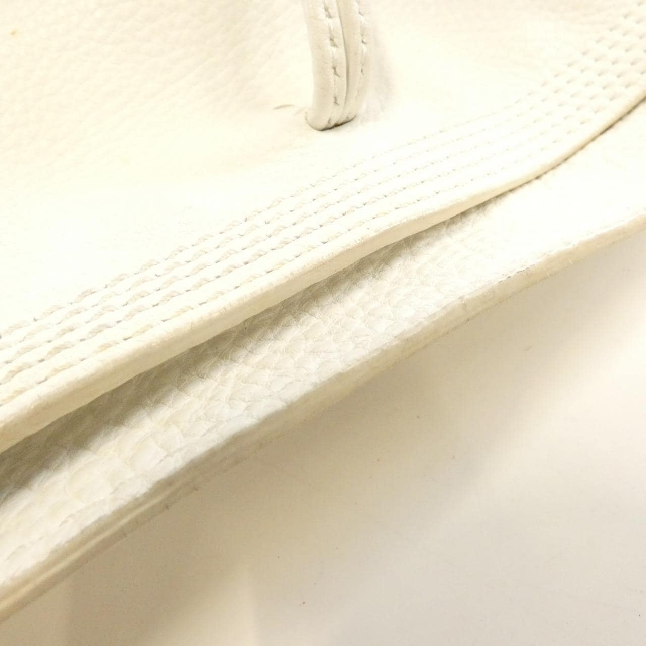 CELINE Handbag Leather 白色 皮革 中古品B - 縮圖 5