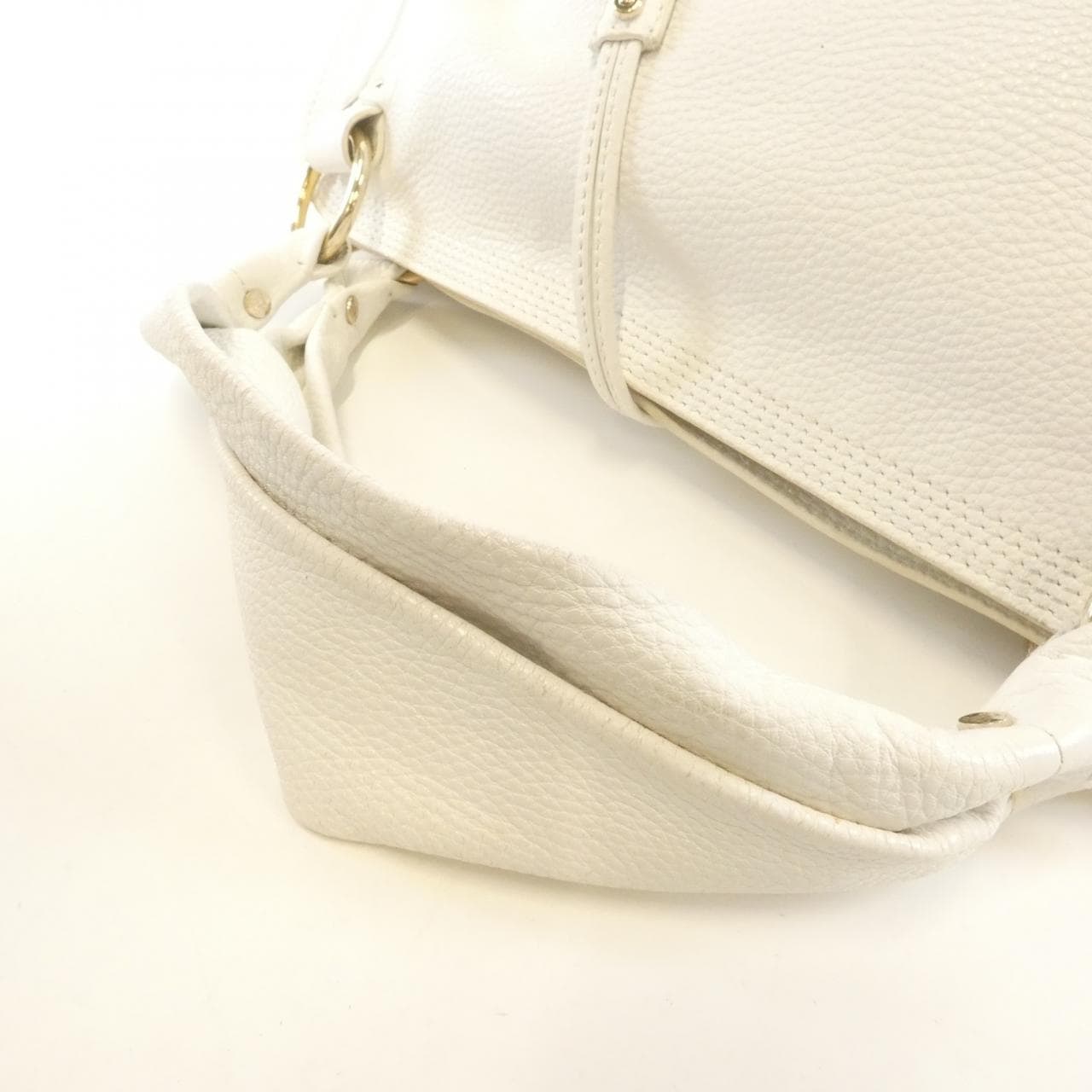 CELINE Handbag Leather 白色 皮革 中古品B - 縮圖 6