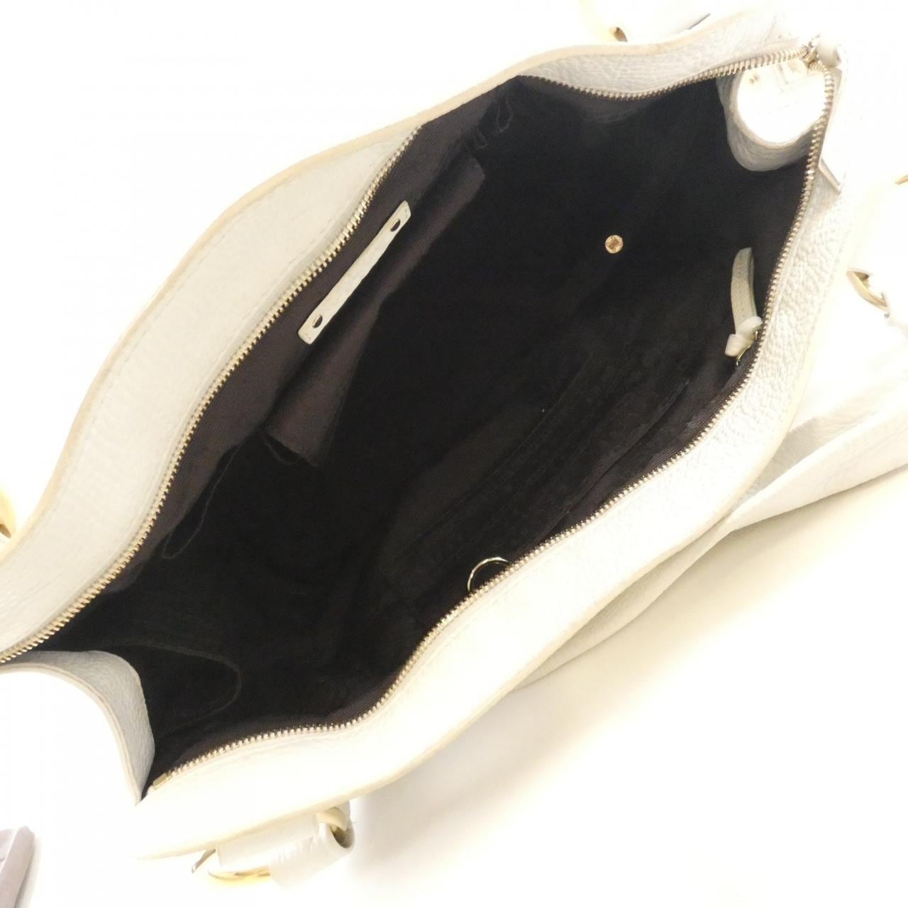 CELINE Handbag Leather 白色 皮革 中古品B - 縮圖 8