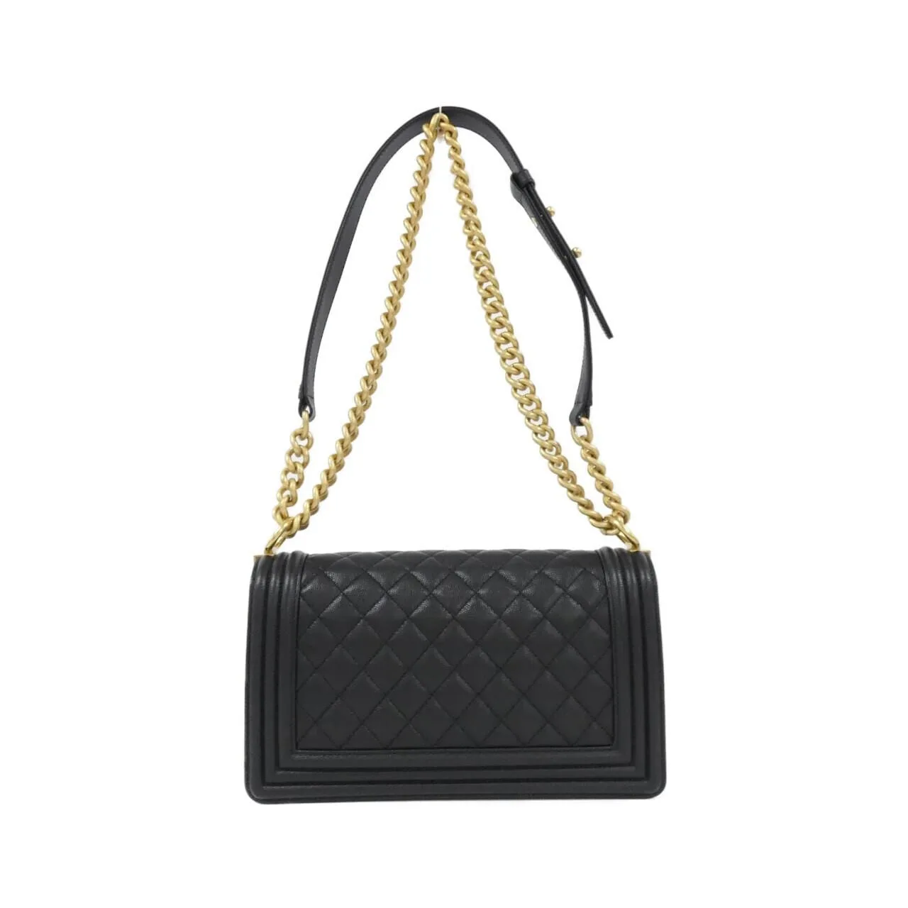 CHANEL Boy Chanel 67086 Shoulder Grained Calfskin Black Grained Calfskin - Thumbnail 2