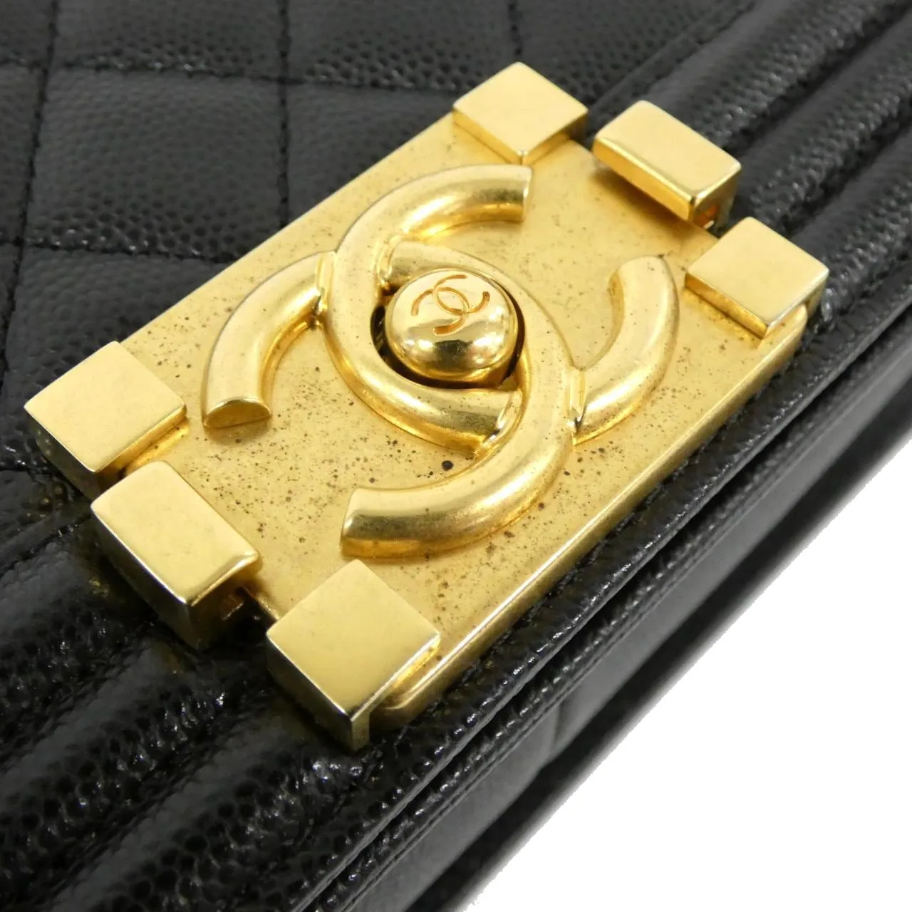 CHANEL Boy Chanel 67086 Shoulder Grained Calfskin Black Grained Calfskin - Thumbnail 4