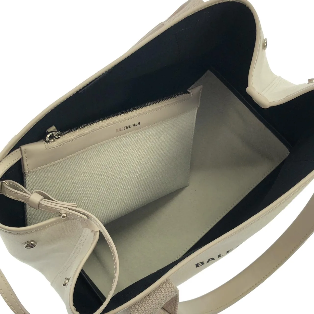 BALENCIAGA 339933 2HH3N Handbag Canvas 深藍色 帆布 中古品A - 縮圖 8