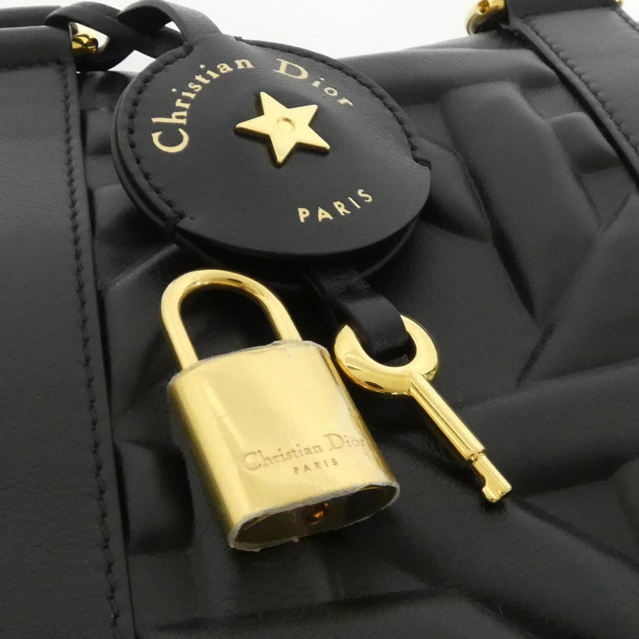 DIOR M1365UBNT Boston Bag Leather 黑色 皮革 中古品A - 縮圖 3