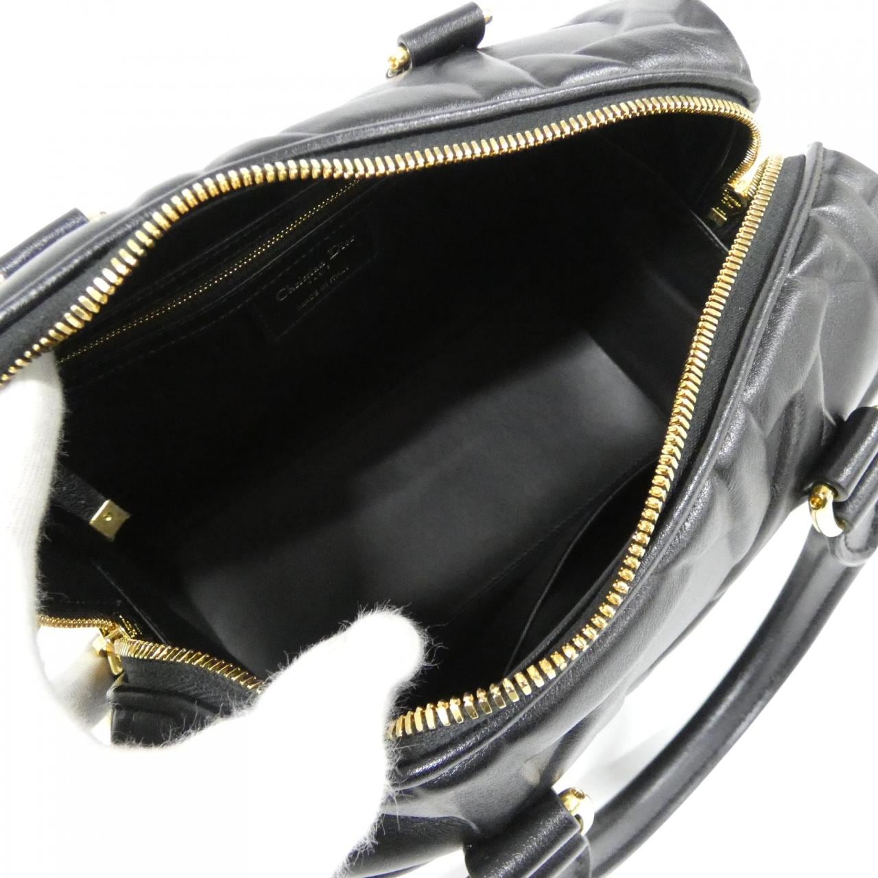 DIOR M1365UBNT Boston Bag Leather 黑色 皮革 中古品A - 縮圖 7