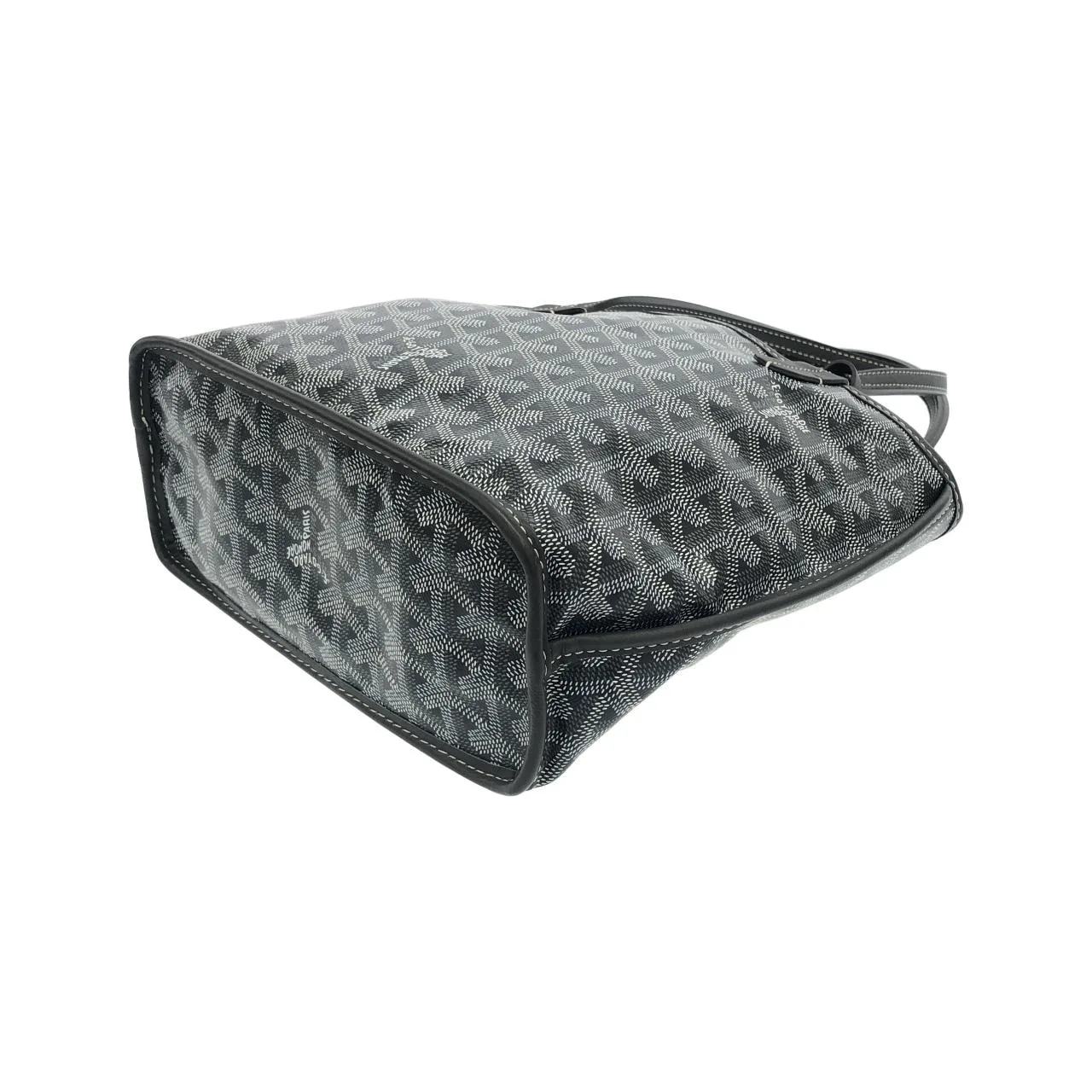 GOYARD Anjou Handbag Canvas 灰色 帆布 中古品A - 縮圖 2