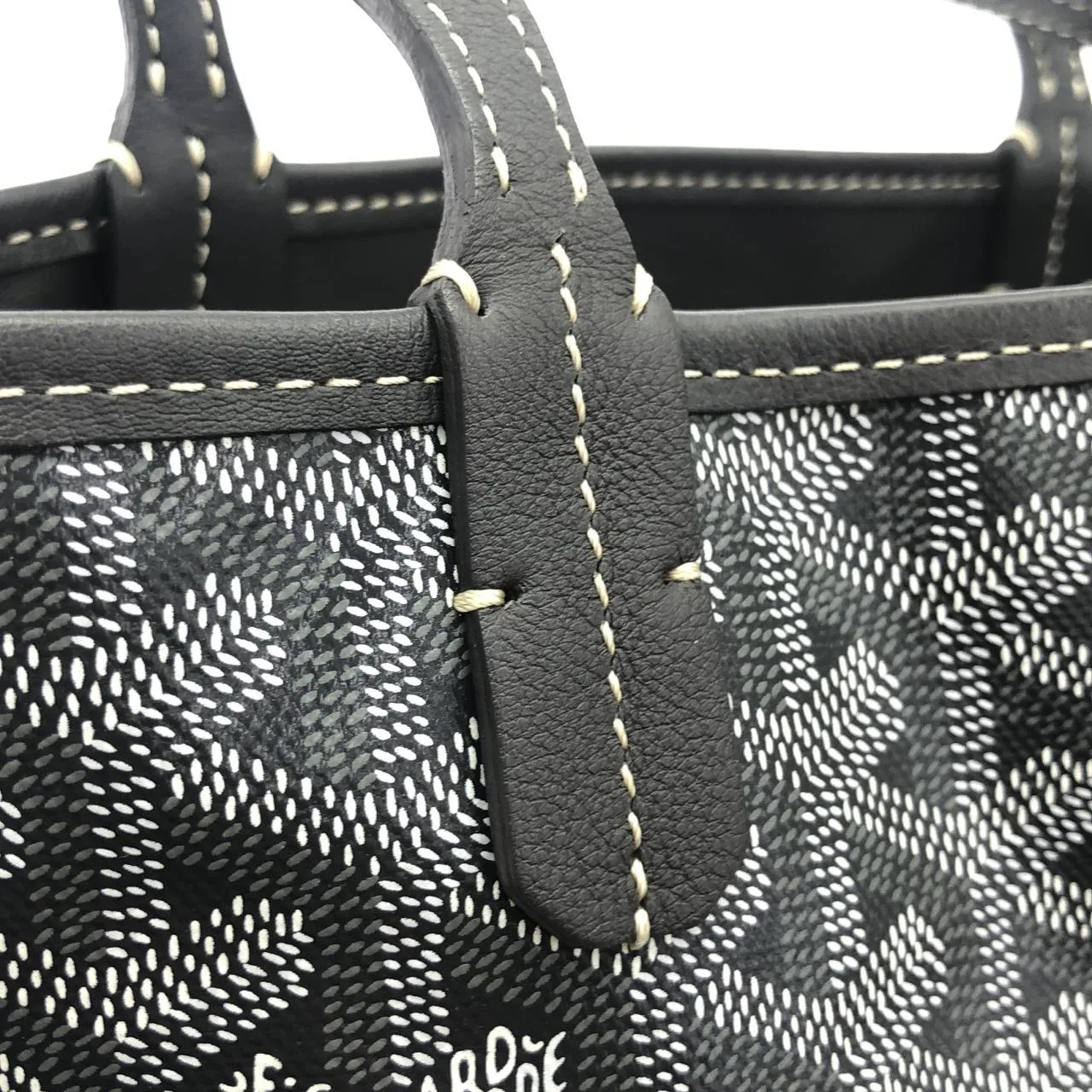 GOYARD Anjou Handbag Canvas 灰色 帆布 中古品A - 縮圖 5