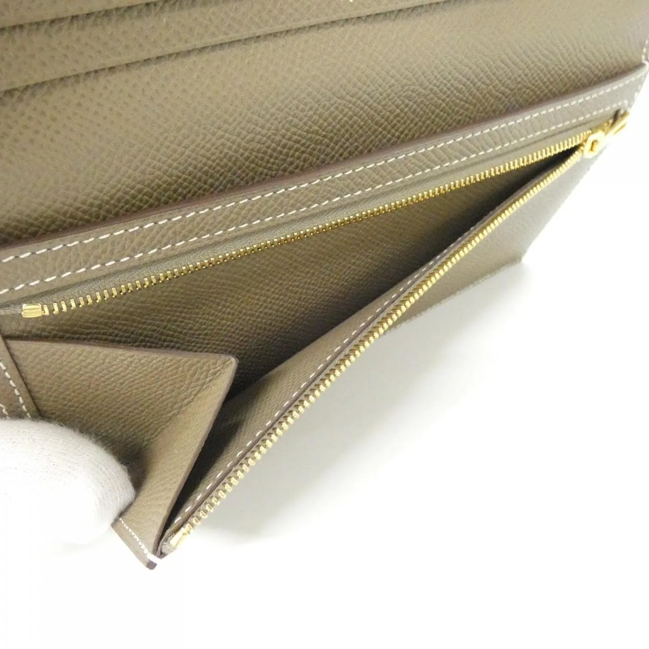 HERMES 039785CC Wallet Epsom Etoupe Epsom Leather Rank A - Thumbnail 8